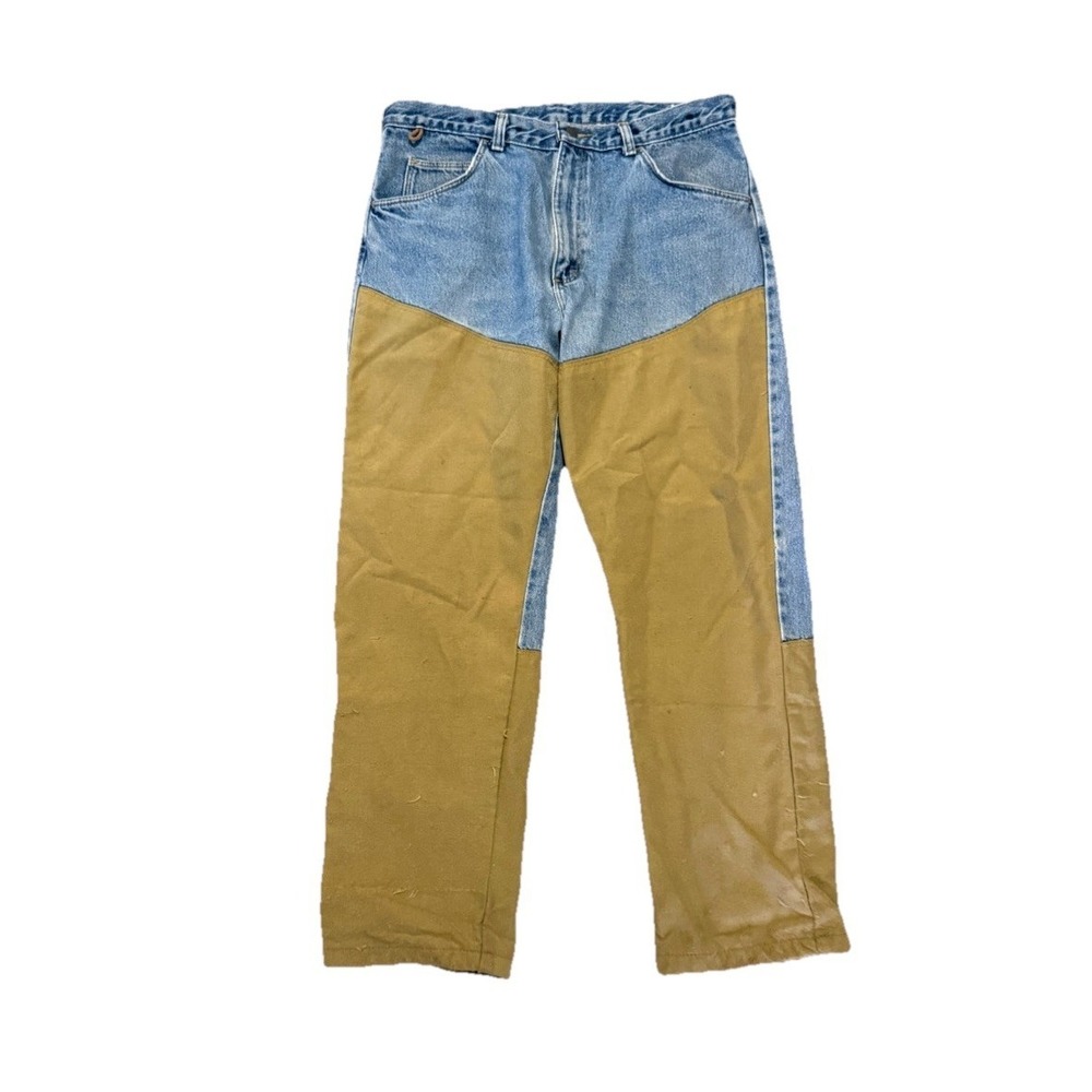 Vintage Wrangler Jeans Men 36x30 USA‎ Rugged Wear Brush Guard Two Tone Workwear